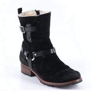 UGG Australia Endell Suede Harness Boots in Black sz 7.5